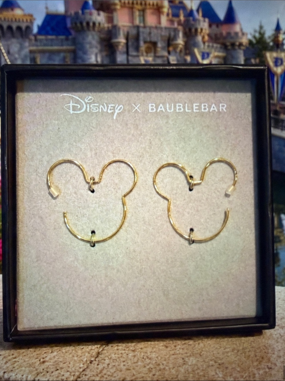 BaubleBar Gold Mickey Head Hoop Earrings. 🆕